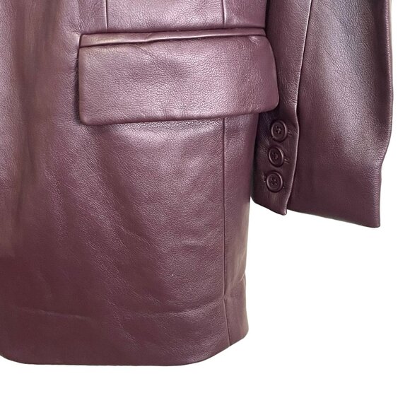 Blank NYC Boyfriend XS Blazer Soft Faux Leather Purple Jacket NWT - Picture 3 of 4